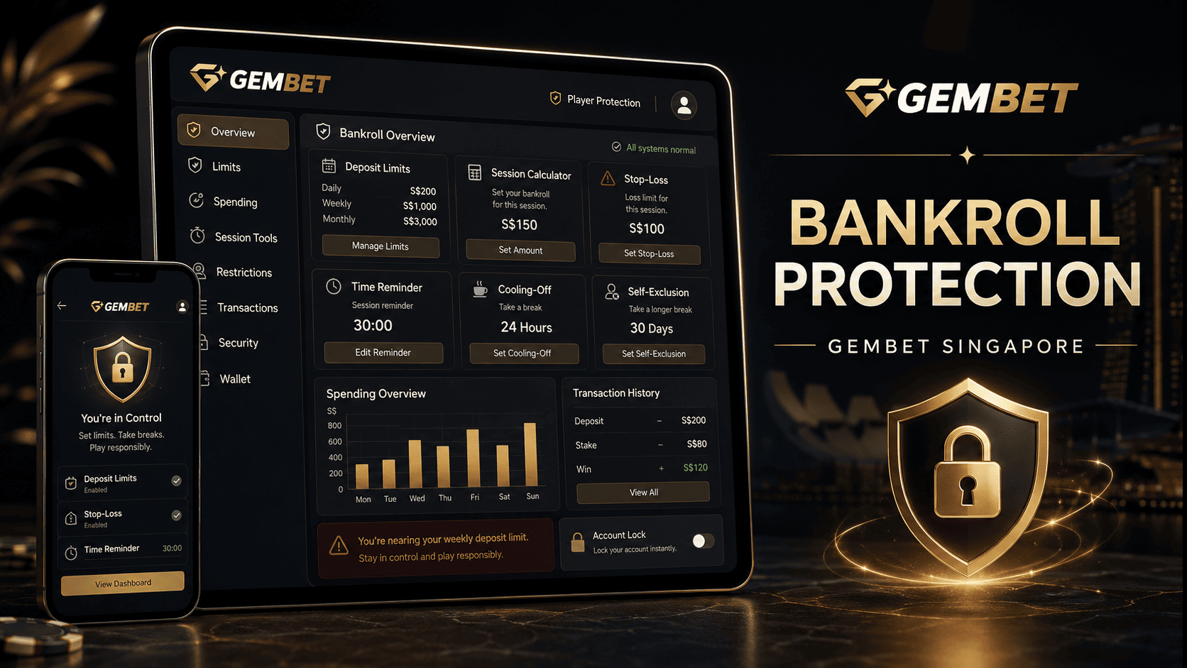 GemBet Singapore bankroll protection limits