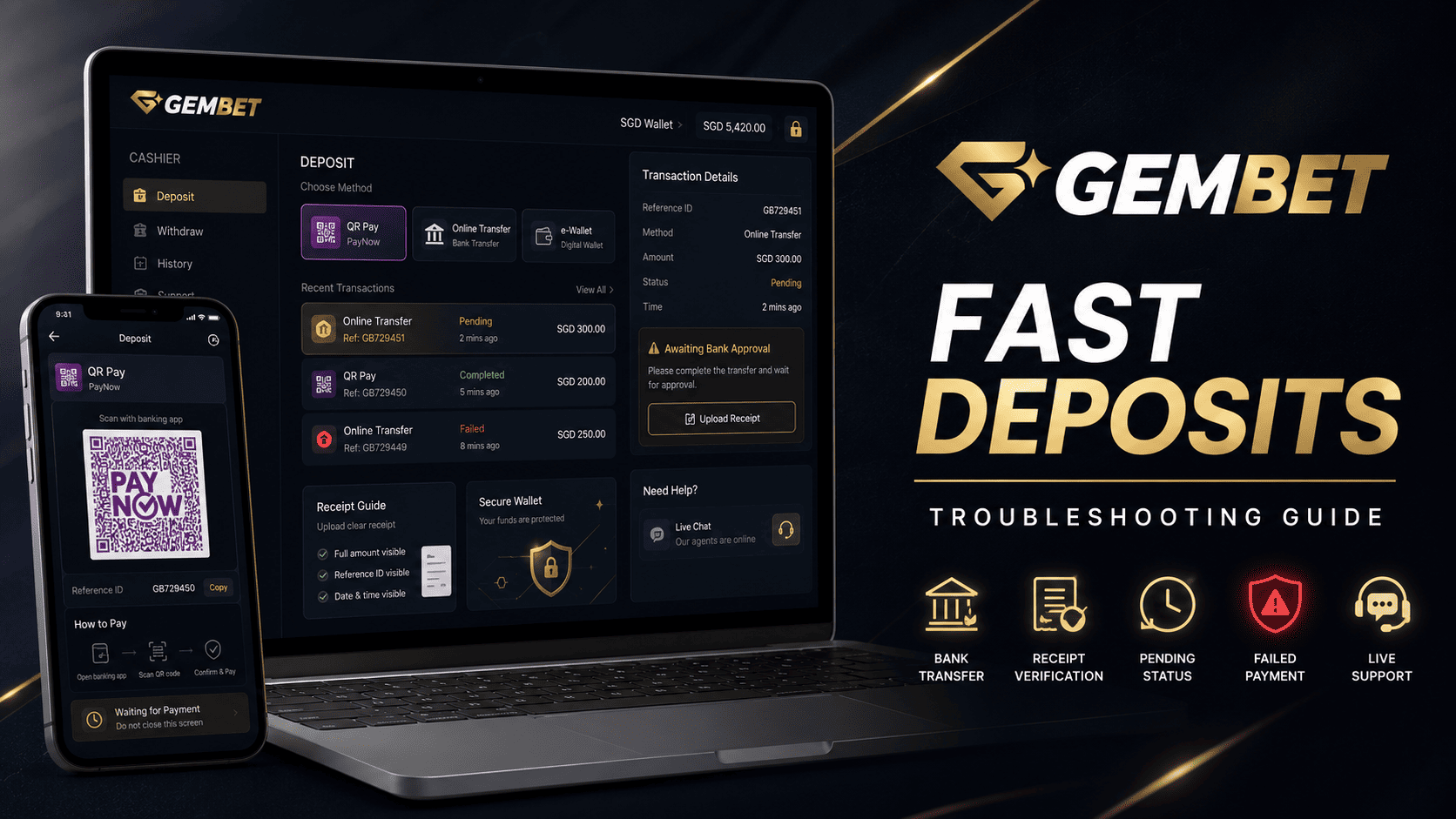 GemBet SG fast deposit troubleshooting guide