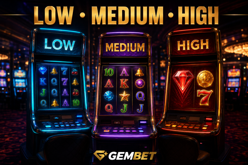 Volatility levels across three casino games