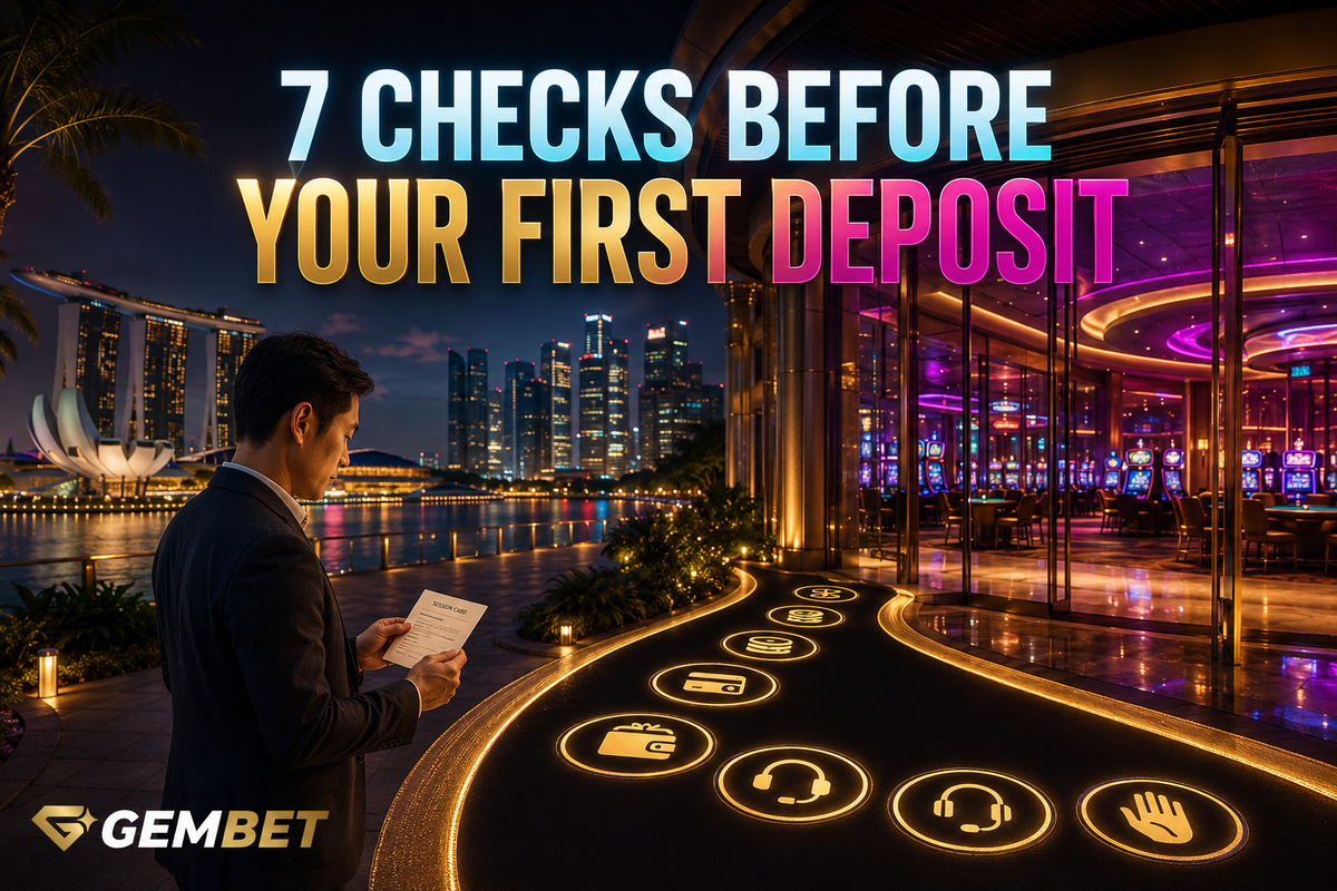 Beginner casino checks before a first deposit at Gembet Singapore