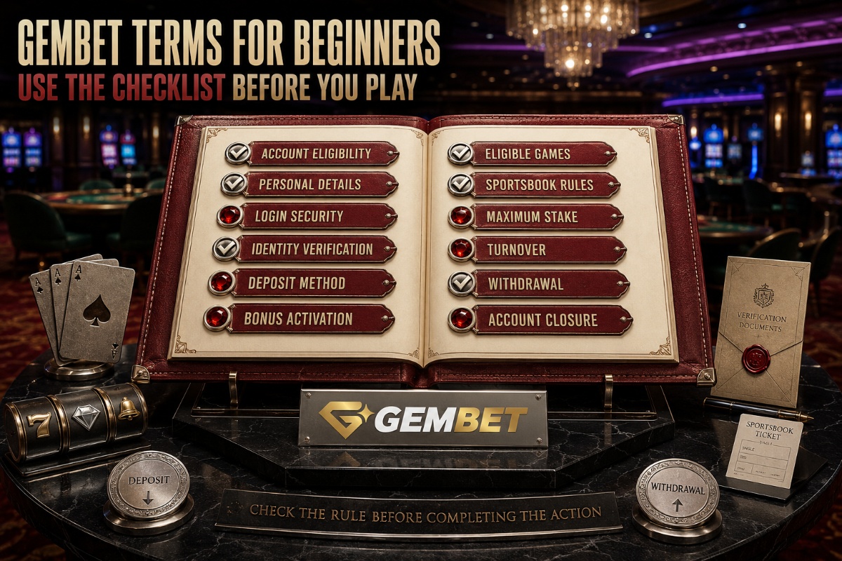 Gembet terms checklist for registration, verification, deposits, bonuses, betting and withdrawals
