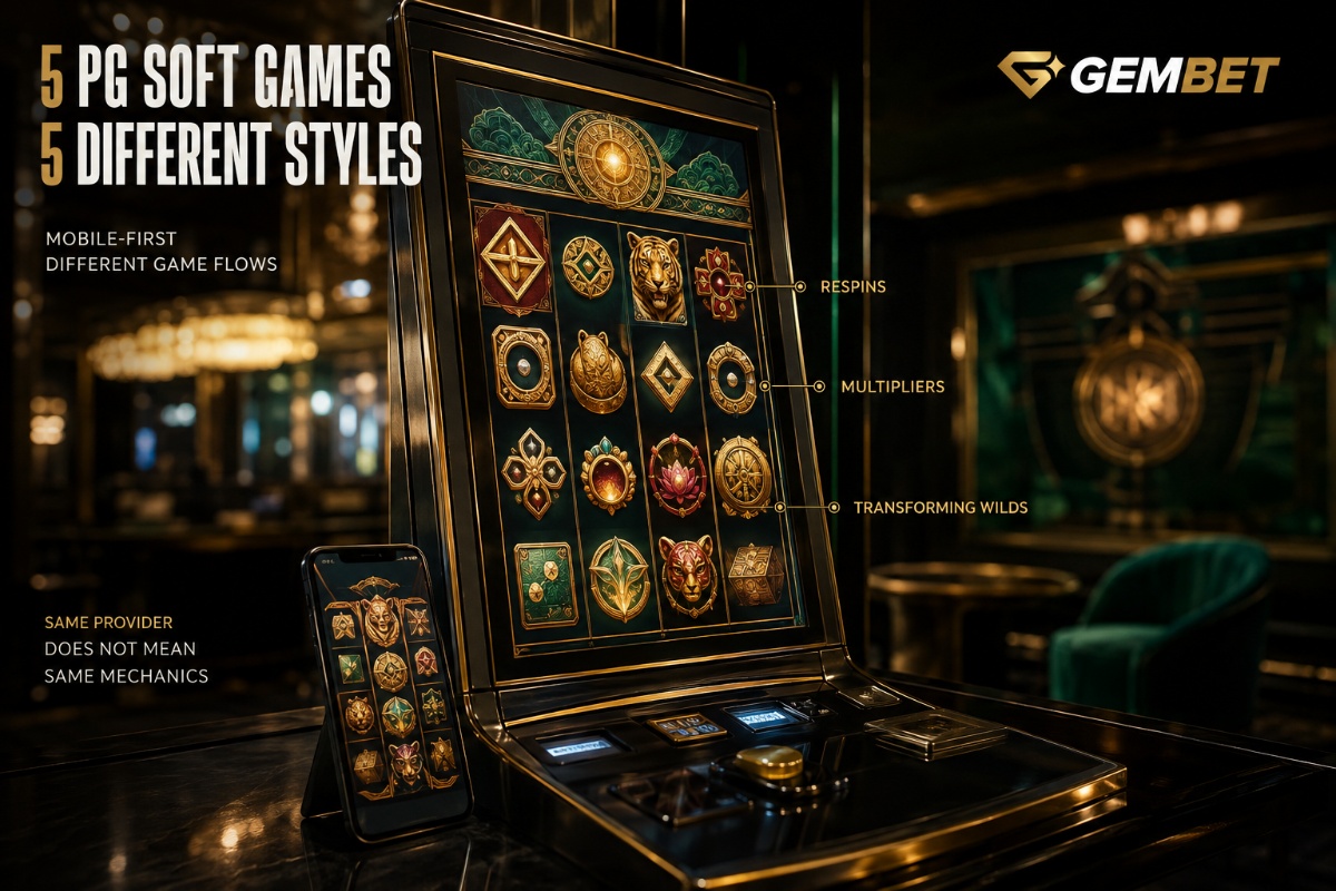 PG Soft slots comparison featuring mobile-first casino mechanics such as respins, multipliers and transforming Wilds